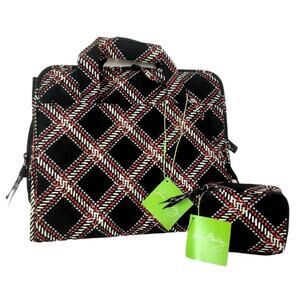 Vera Bradley Hanging Travel Organizer + Travel Pill Case Set Minsk Plaid NWT